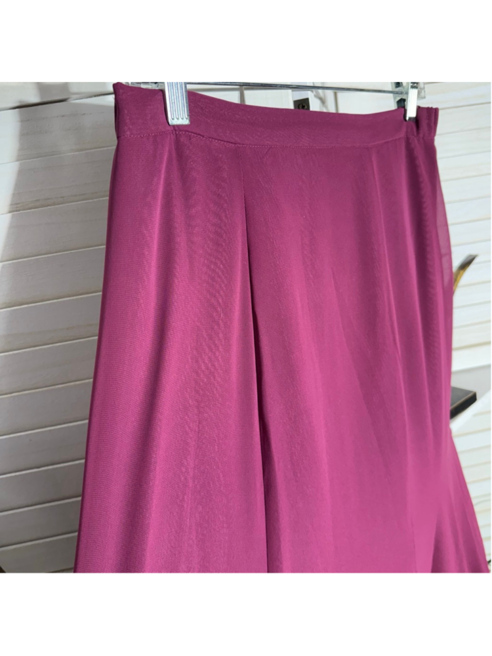 Vintage Y2K Alfred Angelo skirt chiffon burgundy maxi full swing elastic waist S - Picture 5 of 10
